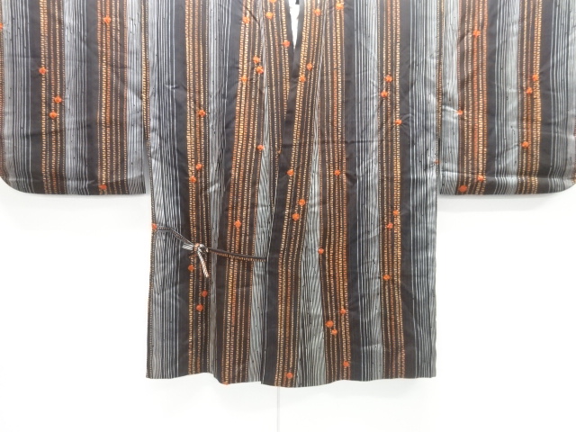 変わり縞にドット柄道中着